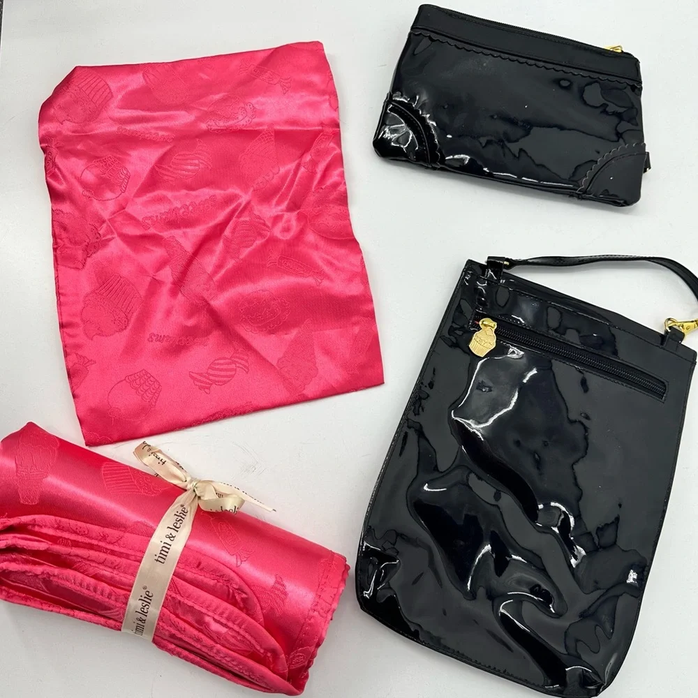 *Sweetums By Timi & Leslie Black Patent Leather Baby Diaper Bag | Bin D
